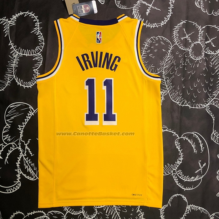 Maglia Los Angeles Lakers Kyrie Irving NO 11 75th Anniversary 2021-22 Giallo